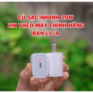 Củ sạc nhanh PD 20W Type C zin theo máy chính hãng dùng cho ip 8 đến 14 Pro.Max