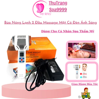 Búa Nóng Lạnh 2 Đầu Massage Mặt Đẩy Tinh Chất | Máy Điện Di Nóng Lạnh Có Ánh Sáng Sinh Học Masa Mặt.