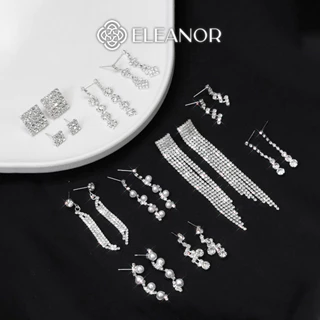 Bông tai nữ dáng dài đính đá đi tiệc Eleanor Accessories phụ kiện trang sức khuyên tai cô dâu 7046