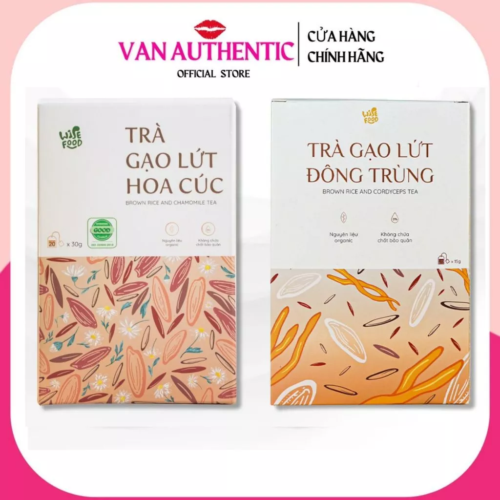 Trà Gạo Lứt Hoa Cúc WISE FOOD 600g, Trà Thanh Nhiệt Mát Gan Lành Tính, Điều Hòa Giấc Ngủ