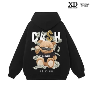 Áo Hoodie nỉ The Xide in hình chữ GẤU CASH form unisex nam nữ chất nỉ bông dày dặn