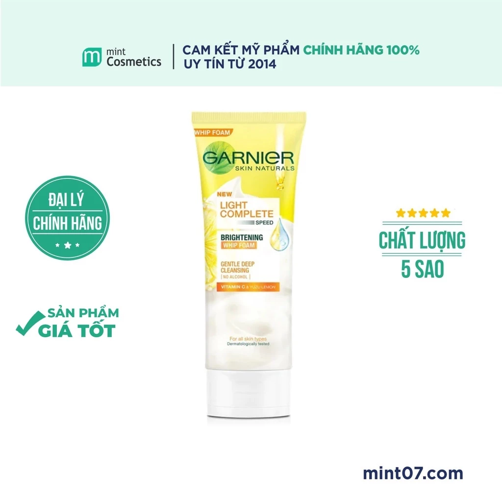 Sữa rửa mặt Garnier Tạo Bọt Light Complete Brightening