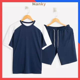 Bộ Thể Thao Nam Mùa Hè Ngắn Tay Siêu Mát, Bộ Đồ Nam Chất Cotton Poli Co Giãn Mềm Mại BO01 - MANKY