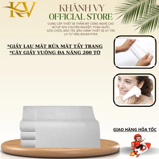 Giấy Cây Lau Mặt Rửa Mặt Tẩy Trang Đa Năng, Cây 200 Tờ Dùng Cho Spa Gia Đình TMV