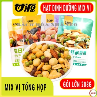 [Gói 208g] Gói Hạt Mix Vị Dinh Dưỡng, Hạt Dinh Dưỡng Mix Trái Cây Sấy Giòn, Hạt Ngũ Cốc Sấy Khô Tẩm Vị Nội Địa