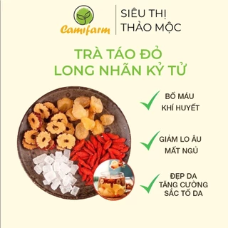 Trà dưỡng tâm long nhãn táo đỏ kỳ tử Camifarm bổ huyết, tốt cho sức khỏe