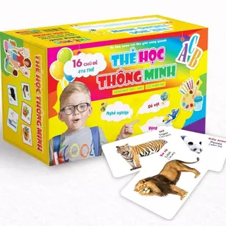 Bộ 416 thẻ học thông minh song ngữ gồm 16 chủ đề Đồ Chơi Toy