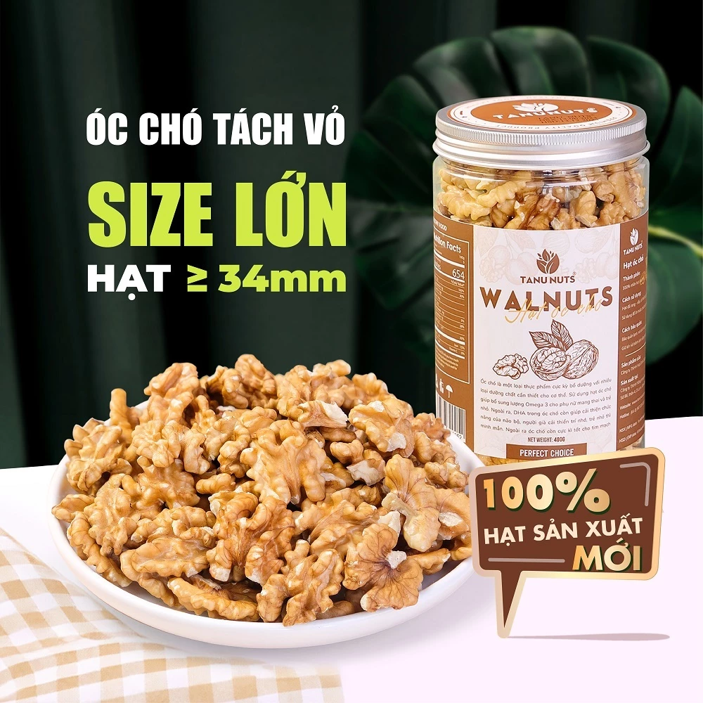 Nhân óc chó vàng TANU NUTS, hạt óc chó tách vỏ Chile hạt ngũ cốc dinh dưỡng cho bà bầu, ăn kiêng, giảm cân