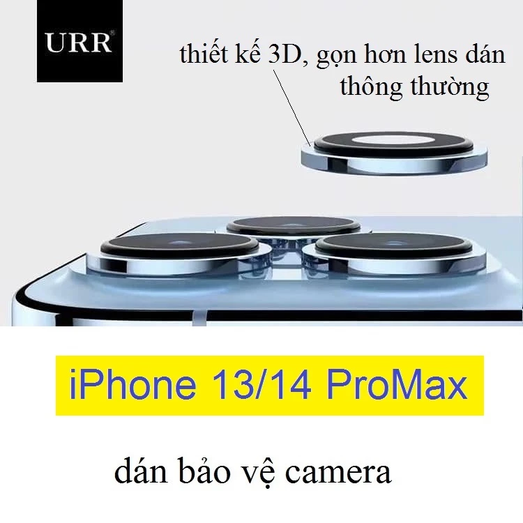 Dán camera iphone 13 Pro/ 13 Pro Max/ 14 Pro/ 14 Pro Max thương hiệu URR Autobot 3D - Lens dán camera 2 tầng