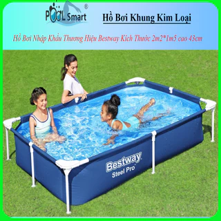 Bể bơi khung kim loại Nhập Khẩu Bestway kích thước 2.21m x 1.5m x 43cm,hồ  bơi cho bé, hồ bơi trẻ em, đồ chơi vận động