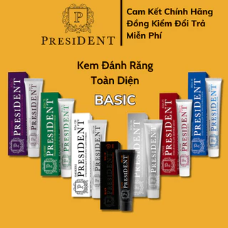 Kem đánh răng trắng răng PresiDENT Sử dụng hằng ngày giúp trắng, tăng cường men răng và ngừa sâu răng 75ml