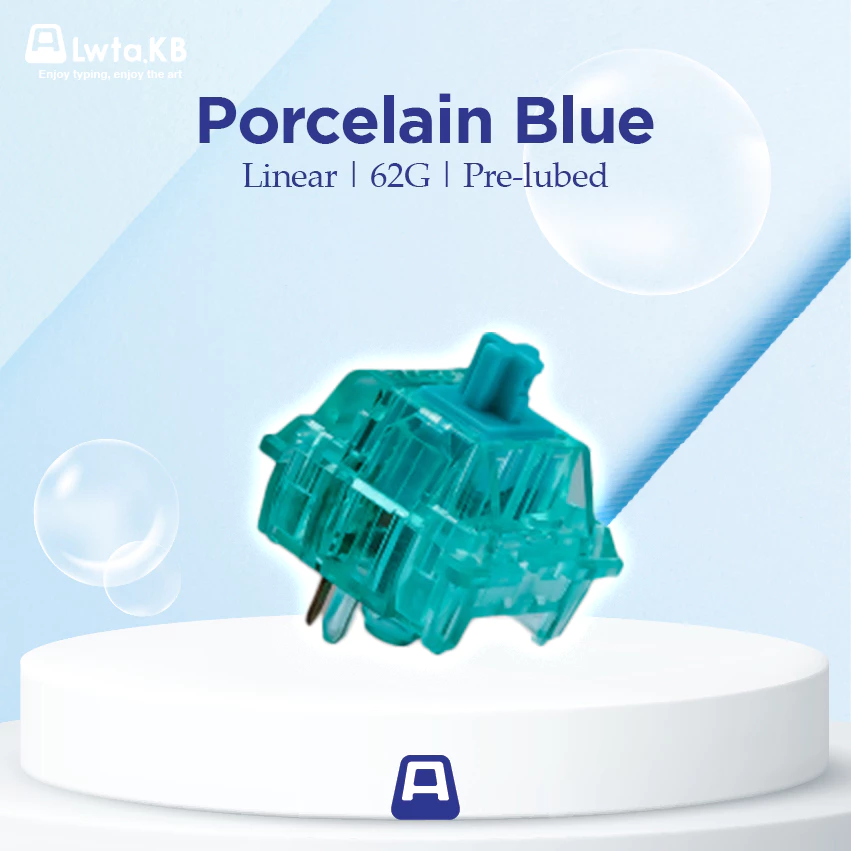 Porcelain Blue | Switch Porcelain Blue Linear | 62G | 5 Pin dùng cho bàn phím cơ