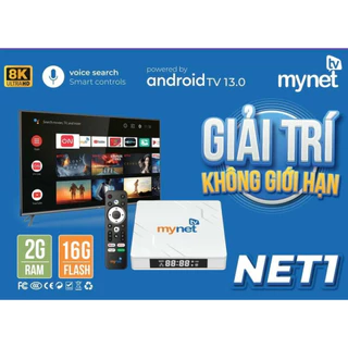 Android Box Mynet TV 2G 2024 Điều Khiển Voice Ram 2G/16G HĐH 13.0 Wifi / Bluetooth Xem Truyền Hình Miễn Phí | Chính Hãng