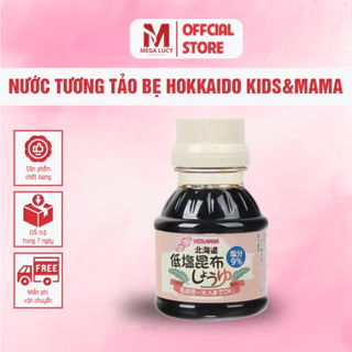 Nước Tương Tảo Bẹ Hokkaido Kids&Mama - Gia Vị Ăn Dặm Cho Bé Mega Lucy Tách Muối 100ml Từ 9 Tháng Nhật Bản