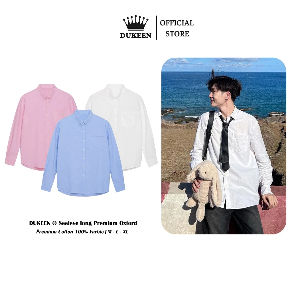 Áo Sơ Mi Oxford Dài Tay Hàn Quốc Form Rộng Có Túi Ngực Dukeen Local Brand Unisex SM044