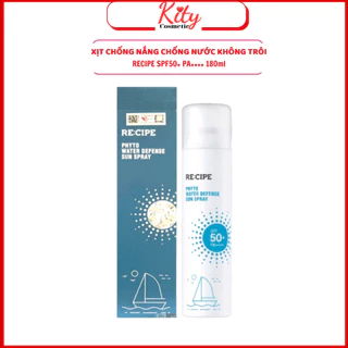 Xịt Chống Nắng Body Mặt RECIPE SPF50+ PA++++ Chống Nước, Không Trôi Recipe Phyto Water Defense Sun Spray 180ml