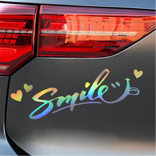 Decal chữ Smile 7 màu hot trend