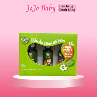 Combo 3 dầu ăn dặm bổ não Mămmy, dầu Olive bổ não, dầu cá hồi bổ não, dầu hạt lanh bổ não, mỗi loại 30ml