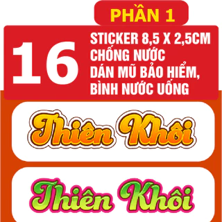 Sticker tên bé đặc biệt loại to 8,5x2,5cm, dán bình nước, mũ bảo hiểm, xe đạp, vật dụng cho bé đa dạng mẫu