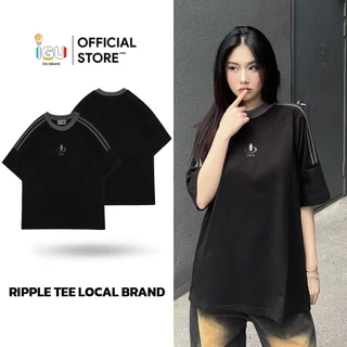 Áo Thun Nam Nữ IGU DualLine Tee - Đen - [UNISEX] - Thêu Logo Phong Cách Hàn Quốc.