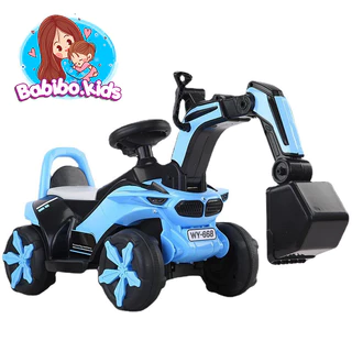 Xe cần cẩu chòi chân, Xe Cẩu Điện loại lớn dành cho bé trai từ 1 đến 10 tuổi- Babibo Kids