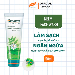 [ HB - Gift] Sữa rửa mặt loại bỏ mụn lá neem Himalaya Purifying Neem Face Wash 50ml