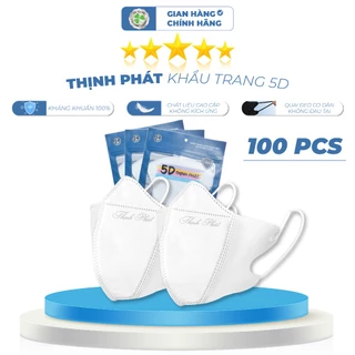 Thùng khẩu trang y tế 100 chiếc 5D Thịnh Phát 3 lớp kháng khuẩn chống tia UV an toàn tiện lợi