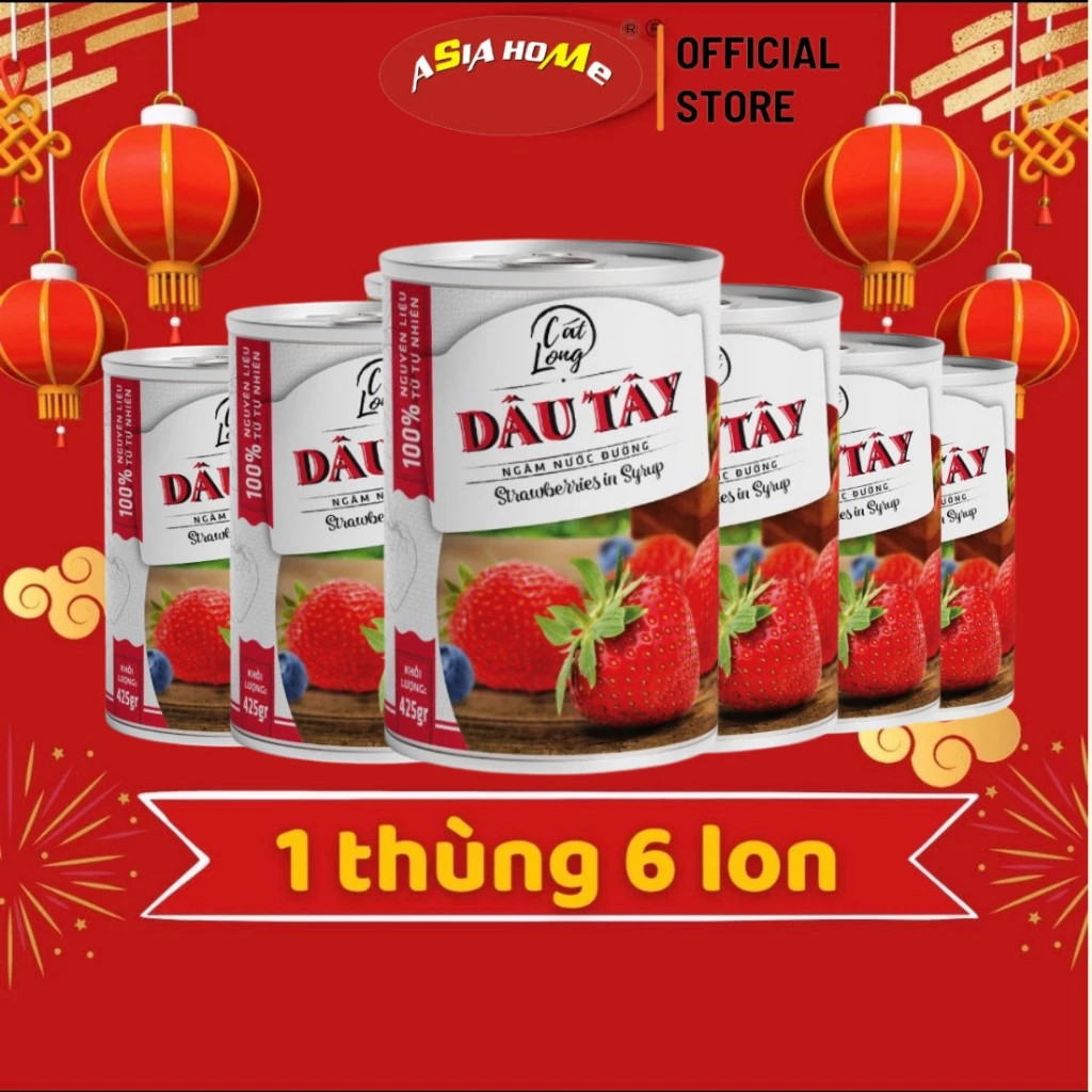 Combo 6 Lon Dây Tây Ngâm Nước Đường Cát Long 425gr