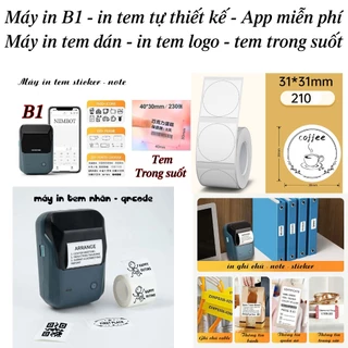 Máy in tem nhãn mini BLUETOOTH bằng ĐT app Niimbot B1 - in ghi chú note - in tem giá sản phẩm trên ĐT hoặc máy tính