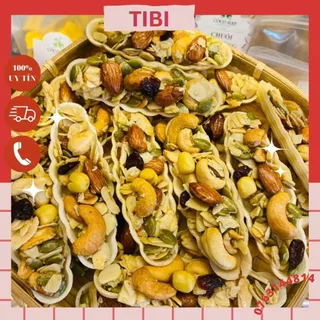 [FREESHIP 1KG] BÁNH THUYỀN MIX HẠT DINH DƯỠNG - đựng túi tiện dụng