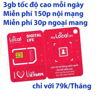 Sim local mobifone A79 3gb/ngày Miễn phí gọi - Sóng mobifone chỉ 79k/tháng