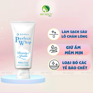 Sữa Rửa Mặt Đất Sét Trắng Senka Tạo Bọt Perfect White Clay Sạch Sâu 120g