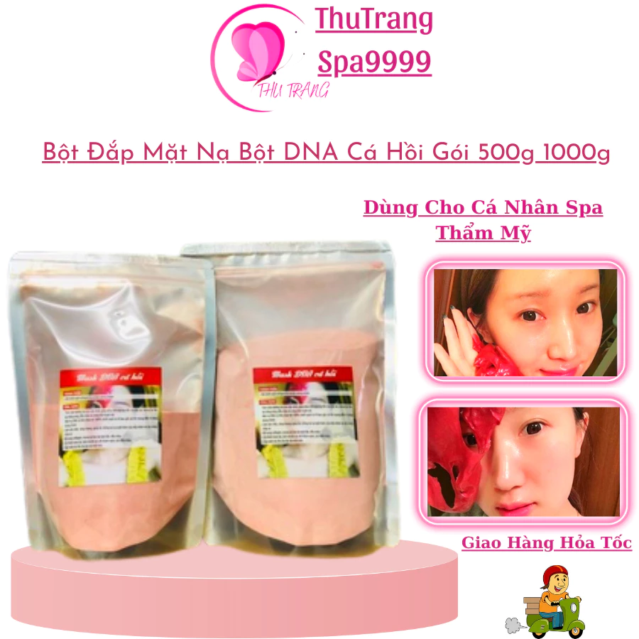 Bột Mặt Nạ Đắp Mặt Colagen DNA Cá Hồi | Mặt Nạ Dẻo Trắng Da Se Khi Lỗ, Chẫn Lông Gói 500g 1000g