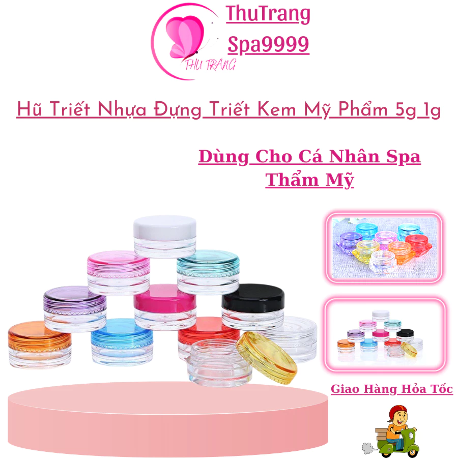 Hũ Chiết Nhựa 5g - 10g  Đựng Chiết Kem | Mĩ Phẩm Dùng Trong Spa Thẫm Mỹ Viện