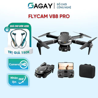 Flycam giá rẻ V88 bay ổn định, nhào lộn 360 độ, flycam mini chụp ảnh HD, dung lượng pin lớn GAGAY