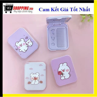 Gương trang điểm mini cầm tay kèm lược , họa tiết hoạt hình dể thương, nhỏ gọn bỏ tưi, gương tiện lợi đa năng