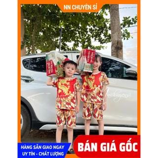 Bộ khăn trải bàn chúc tết size 7kg đến 85kg chất thun mềm mịn mát cho bé trai bé gái Đồ bộ gia đình DBRBD FULL SIZE