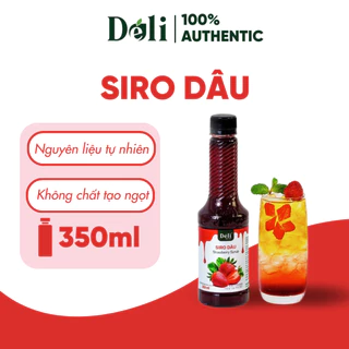 Siro dâu Déli - 350ml - đậm đặc, thơm ngon chuyên dùng pha chế trà trái cây, soda