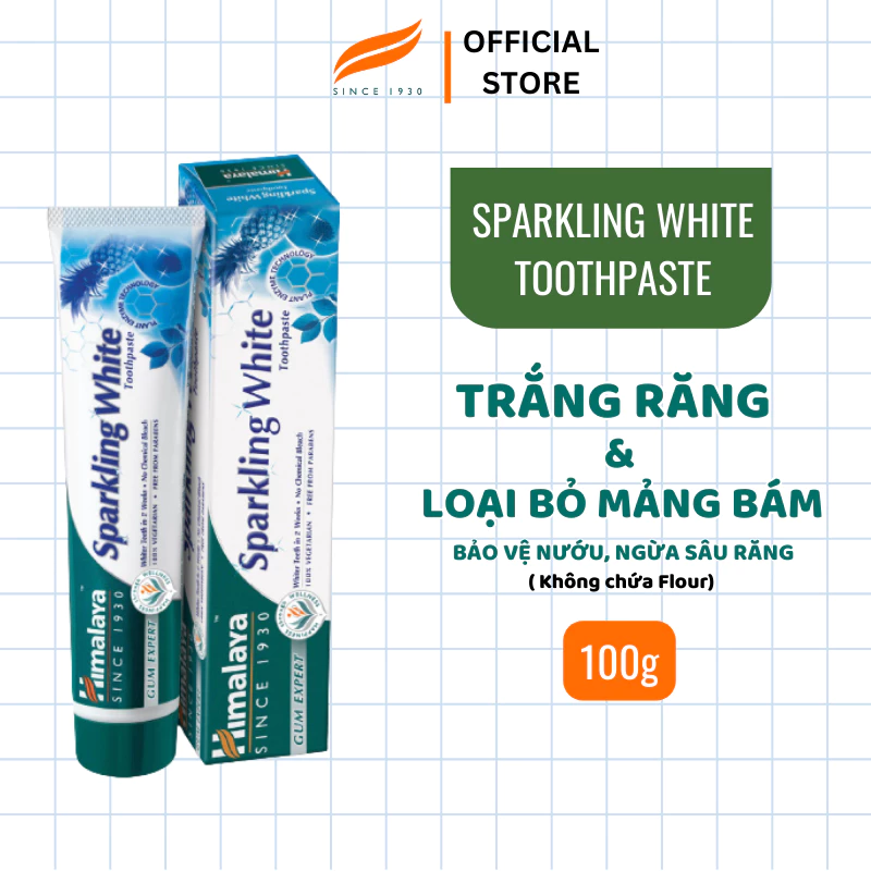 Kem đánh răng trắng sáng lấp lánh Himalaya Sparkling White Toothpaste 100g