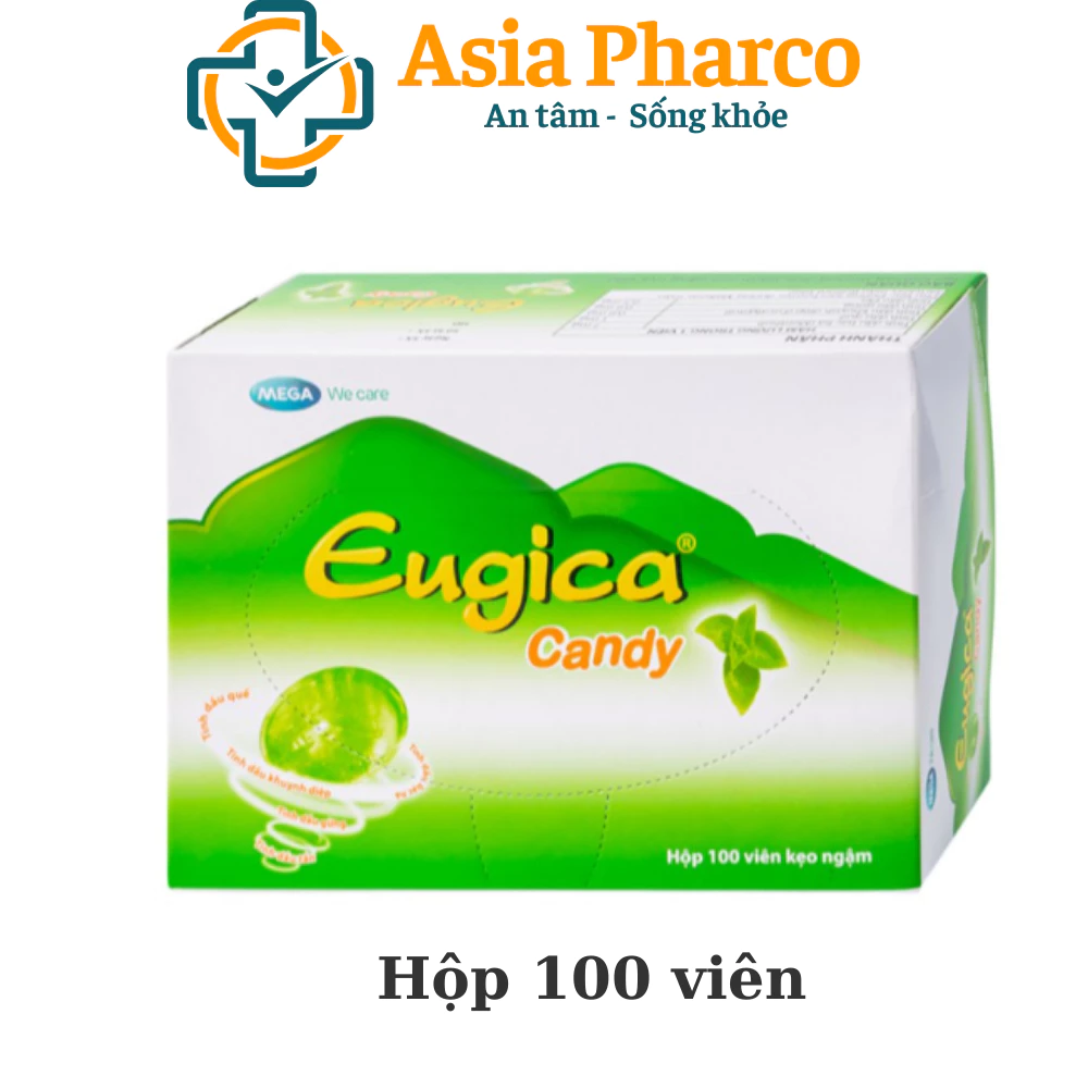 Kẹo Ngậm Thảo Dược Giảm Ho Eugica Candy Hộp 100 Viên