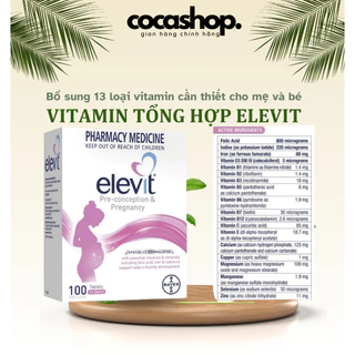 (Bay Air)Vitamin tổng hợp Elevit Úc Giúp Bầu Khoẻ 100 Viên date mới