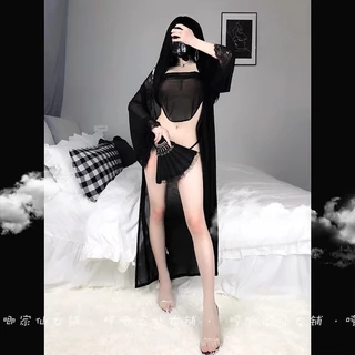 LL284 - Áo choàng ngủ ren xuyên thấu ( có bán thêm set áo kèm chíp lọt khe ) ren sexy gợi cảm-cochunhoquna11