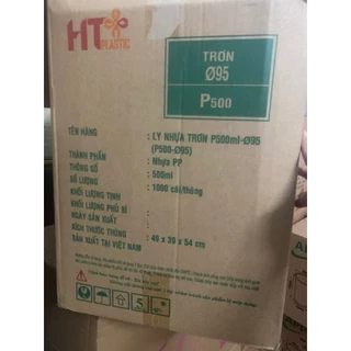 THÙNG 1000 CỐC NHỰA PP 500 ML PHI 95 XUẤT KHẨU LOẠI DẦY ( KHÔNG NẮP)