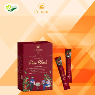 Cà phê hòa tan đen L'amant vị nguyên chất Pure Black (Hộp 15 gói x 2gr)