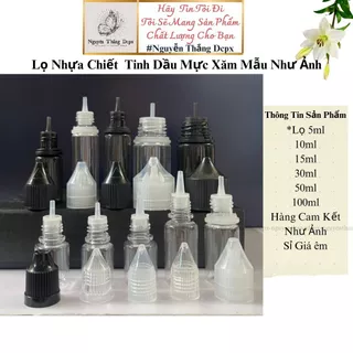 Lọ nhựa chiết 10ml , lọ chiết tinh dầu mực xăm 5ml-10ml-15ml-30ml-50ml-100ml -Mẫu Như Ảnh