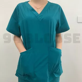Bộ scrubs - XANH CỔ VỊT cổ tim nam nữ VẢI LON NHẬT bộ kỹ thuật viên, điều dưỡng, phòng khám, spa, thẩm mỹ viện, dược sĩ