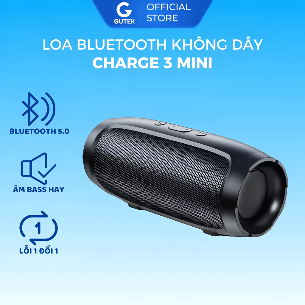 Loa bluetooth nghe nhạc không dây Charge 3 Mini bass mạnh nhỏ gọn giá rẻ cắm usb thẻ nhớ