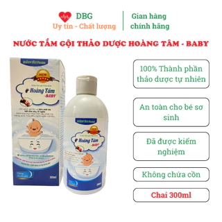 Nước tắm thảo dược dùng cho trẻ sơ sinh Hoàng Tâm Baby Chai 300ml sạch rôm, mẩn ngứa, hăm da, mụn nhọt, chốc đầu