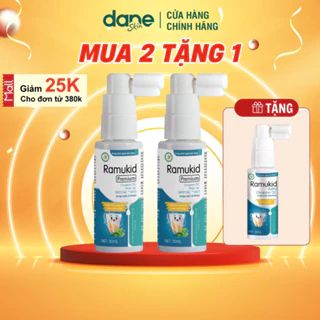 Xịt chống sâu răng Ramukid Premium Vị Bạc Hà - Giúp trắng răng, giảm hôi miệng, ngăn ngừa mảng bám trên răng