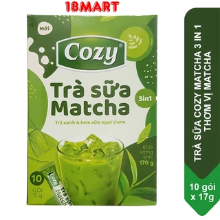 Trà Sữa Matcha Hòa Tan Cozy 3in1 Thơm Vị Matcha, Tăng Sức Khỏe, Trẻ Làn Da (10 gói x 17gr)